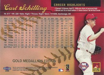 1999 Ultra - Gold Medallion #172G Curt Schilling Back