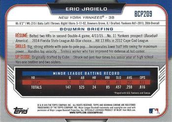 2015 Bowman Chrome - Prospects #BCP209 Eric Jagielo Back