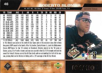1999 Upper Deck - Exclusives Bronze #46 Roberto Alomar  Back