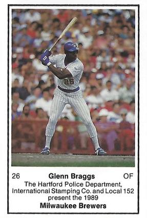 1989 Milwaukee Brewers Police - Hartford Police Department, International Stamping Co. and Local 152 #NNO Glenn Braggs Front
