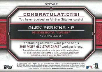 2015 Topps Update - All-Star Stitches #STIT-GP Glen Perkins Back
