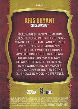 2015 Topps Update - First Home Run Silver #FHR-30 Kris Bryant Back