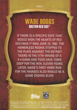 2015 Topps Update - First Home Run Silver #FHR-5 Wade Boggs Back