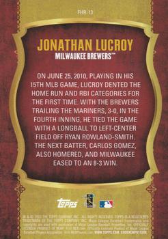 2015 Topps Update - First Home Run Silver #FHR-13 Jonathan Lucroy Back