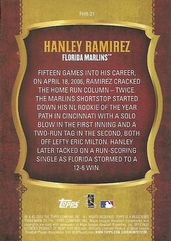 2015 Topps Update - First Home Run Silver #FHR-21 Hanley Ramirez Back