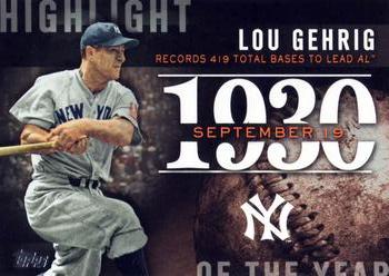 2015 Topps Update - Highlight of the Year #H-62 Lou Gehrig Front