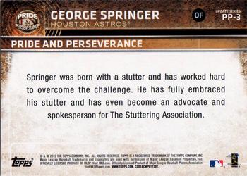2015 Topps Update - Pride and Perseverance #PP-3 George Springer Back