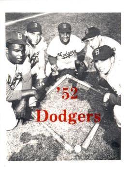1974 TCMA 1952 Brooklyn Dodgers #NNO Header Team History Card - Jackie Robinson / Gil Hodges / Roy Campanella / Billy Cox / Pee Wee Reese Front