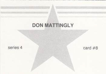 1988 Baseball Stars Series 4 (unlicensed) #8 Don Mattingly Back