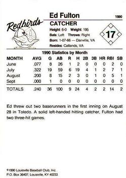 1990 Louisville Redbirds #17 Ed Fulton Back