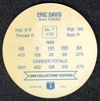 1989 Rainier Farms Discs #7 Eric Davis Back