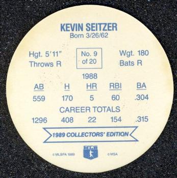 1989 Rainier Farms Discs #9 Kevin Seitzer Back