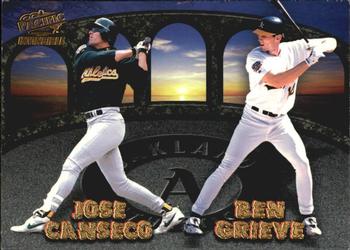 1998 Pacific Invincible - Team Checklists #20 Jason Giambi / Jose Canseco / Ben Grieve / Matt Stairs Front