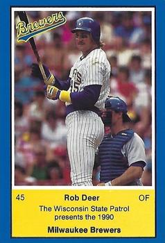 1990 Milwaukee Brewers Police - Wisconsin State Patrol #NNO Rob Deer Front