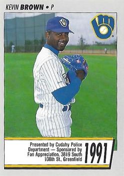 1991 Milwaukee Brewers Police - Cudahy PD, Fan Appreciation #NNO Kevin Brown Front