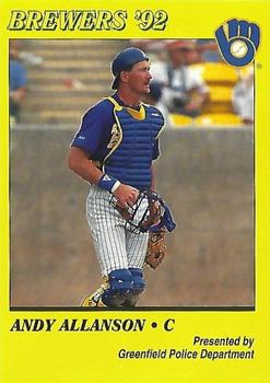 1992 Milwaukee Brewers Police - Greenfield Police Department #NNO Andy Allanson Front