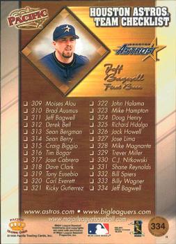 1998 Pacific Online #334 Jeff Bagwell Back