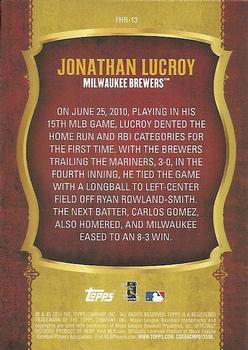 2015 Topps Update - First Home Run #FHR-13 Jonathan Lucroy Back