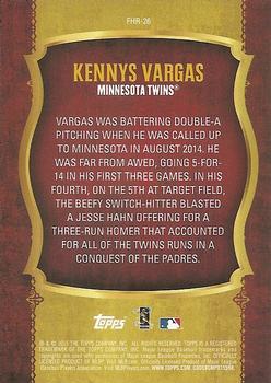 2015 Topps Update - First Home Run #FHR-26 Kennys Vargas Back