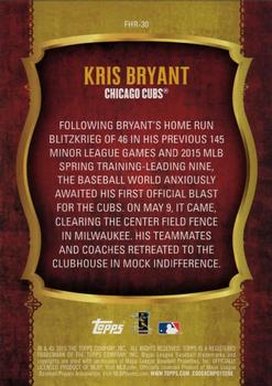 2015 Topps Update - First Home Run #FHR-30 Kris Bryant Back
