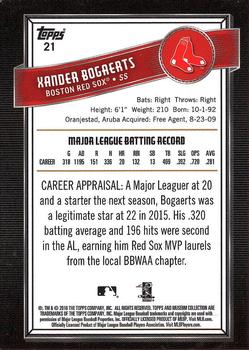 2016 Topps Museum Collection #21 Xander Bogaerts Back