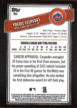 2016 Topps Museum Collection #90 Yoenis Cespedes Back