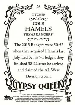 2016 Topps Gypsy Queen #26 Cole Hamels Back