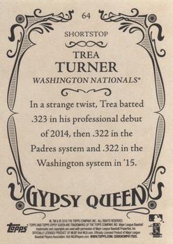 2016 Topps Gypsy Queen #64 Trea Turner Back