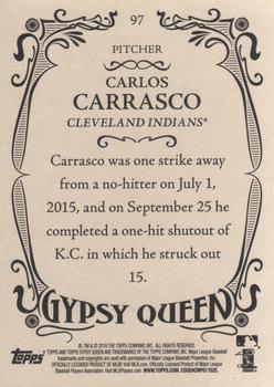 2016 Topps Gypsy Queen #97 Carlos Carrasco Back