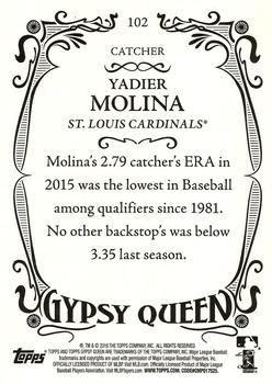 2016 Topps Gypsy Queen #102 Yadier Molina Back