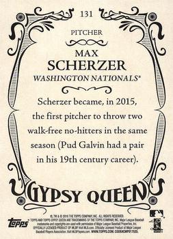 2016 Topps Gypsy Queen #131 Max Scherzer Back