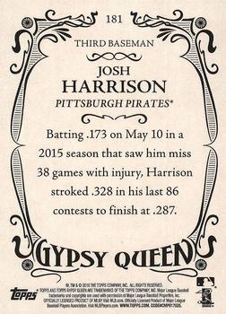 2016 Topps Gypsy Queen #181 Josh Harrison Back