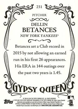 2016 Topps Gypsy Queen #231 Dellin Betances Back
