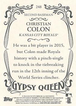 2016 Topps Gypsy Queen #248 Christian Colon Back