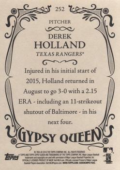 2016 Topps Gypsy Queen #252 Derek Holland Back
