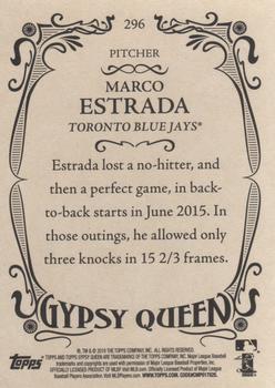 2016 Topps Gypsy Queen #296 Marco Estrada Back
