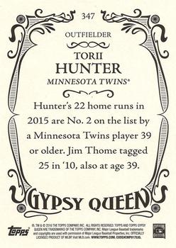 2016 Topps Gypsy Queen #347 Torii Hunter Back