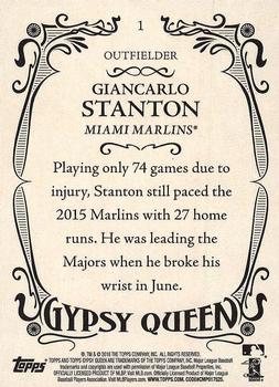 2016 Topps Gypsy Queen #1 Giancarlo Stanton Back