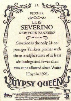 2016 Topps Gypsy Queen #13 Luis Severino Back