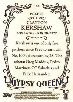 2016 Topps Gypsy Queen #144 Clayton Kershaw Back