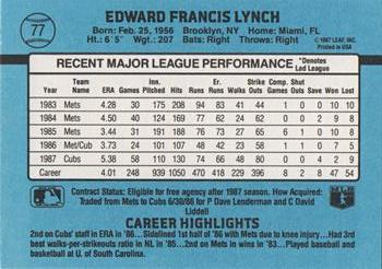 1988 Donruss #77 Ed Lynch Back