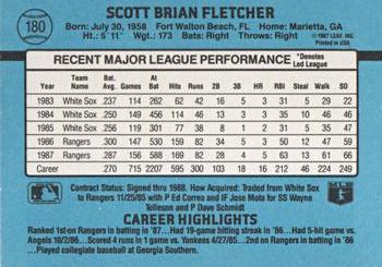 1988 Donruss #180 Scott Fletcher Back