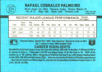 1988 Donruss #324 Rafael Palmeiro Back