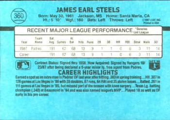 1988 Donruss #360 James Steels Back