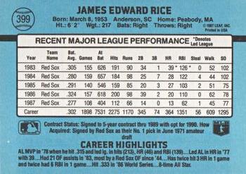 1988 Donruss #399 Jim Rice Back