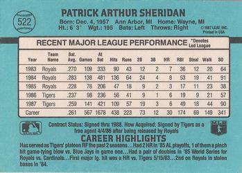 1988 Donruss #522 Pat Sheridan Back