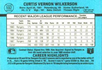 1988 Donruss #592 Curt Wilkerson Back