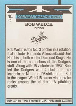 1988 Donruss #24 Bob Welch Back