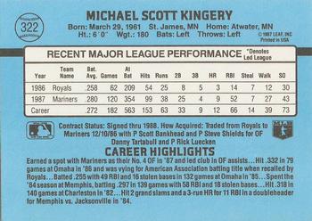 1988 Donruss #322 Mike Kingery Back