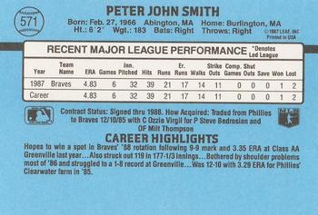 1988 Donruss #571 Pete Smith Back